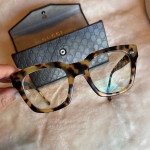 Gucci optical glasses large square frames turtoise